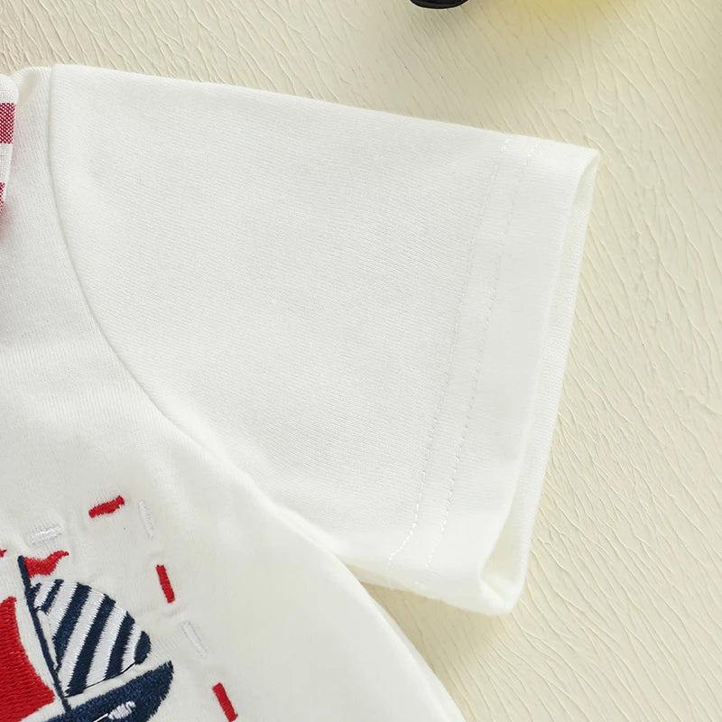 4th of July Boys Lapel Tee + Shorts