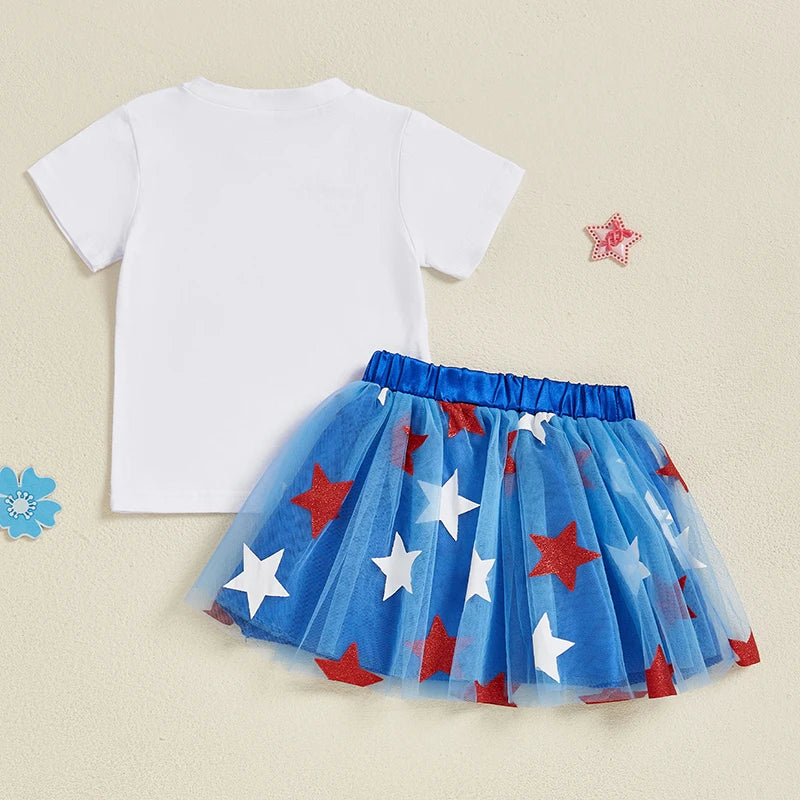 4th of July Girls Tee + Skirt Set