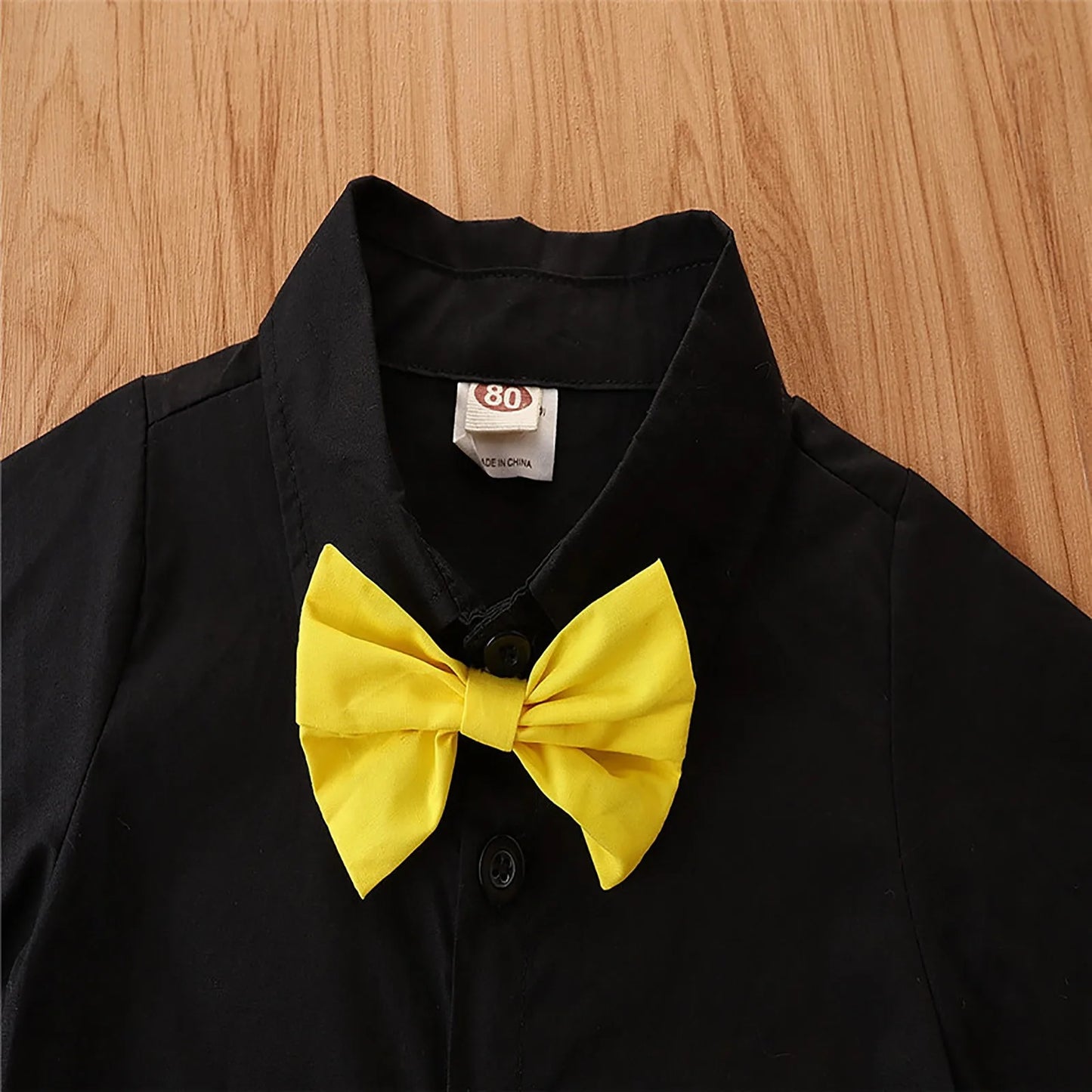 Boys Black Shirt + Red Pants Set