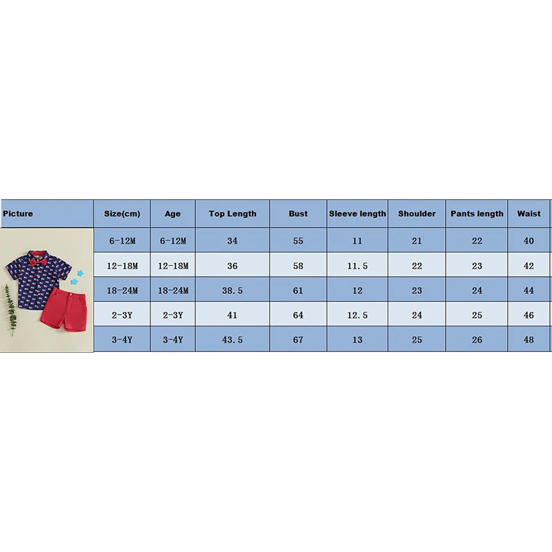 Boys Flag Bow Tie + Shorts Set