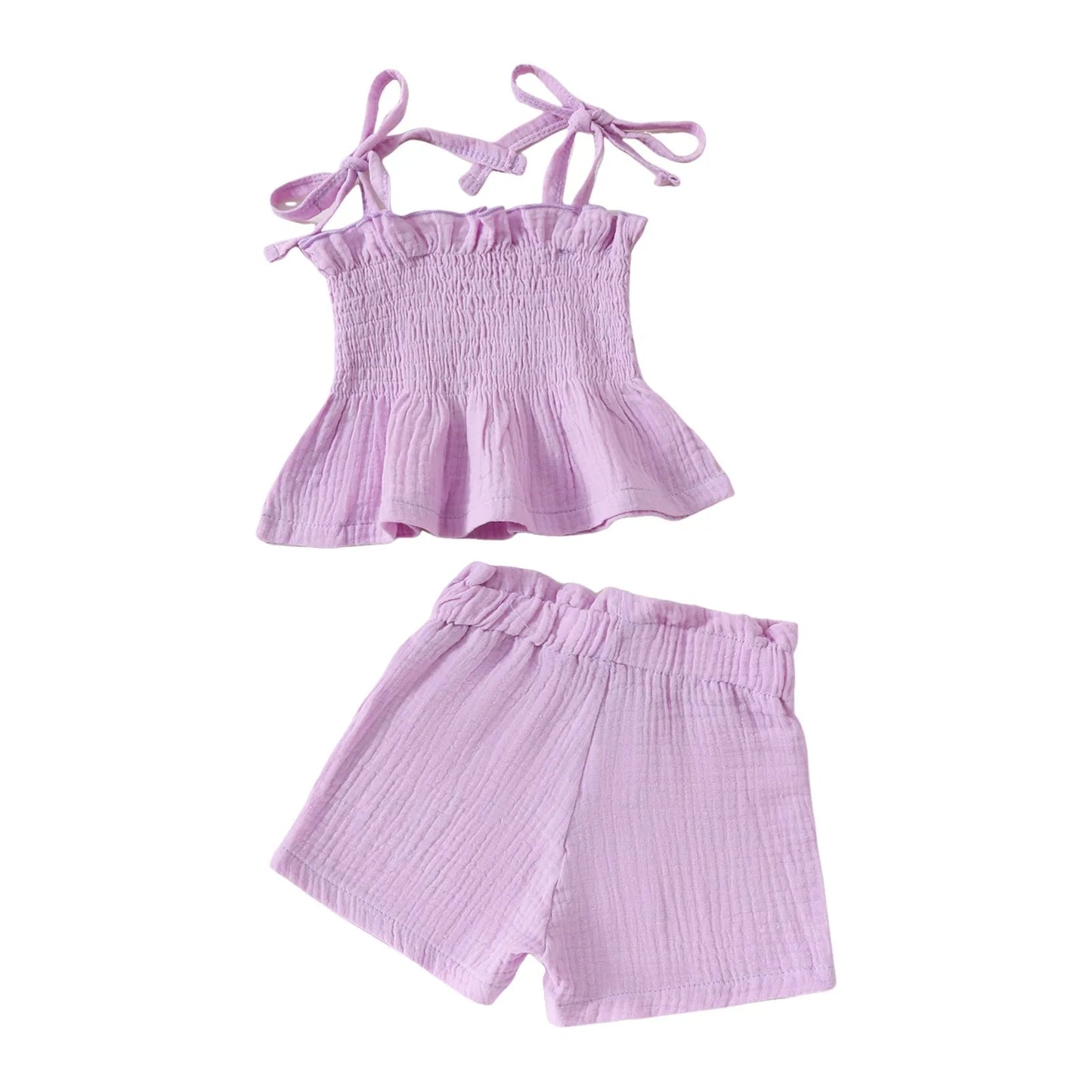 Baby Girls Linen Tank + Pants Set