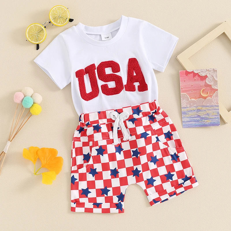 Baby Boys Fuzzy Tee + Shorts Set