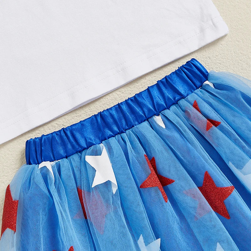 4th of July Girls Tee + Skirt Set