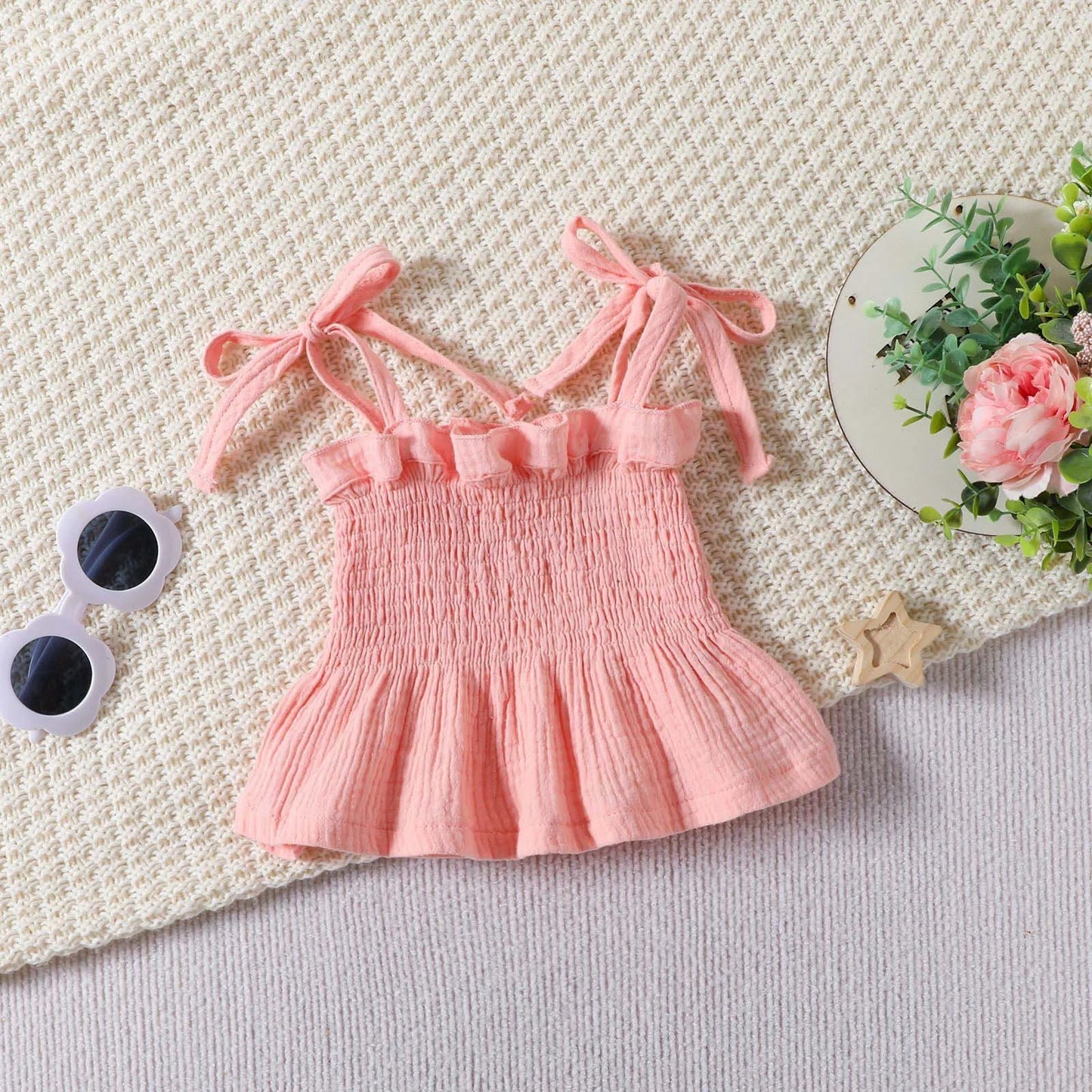 Baby Girls Linen Tank + Pants Set