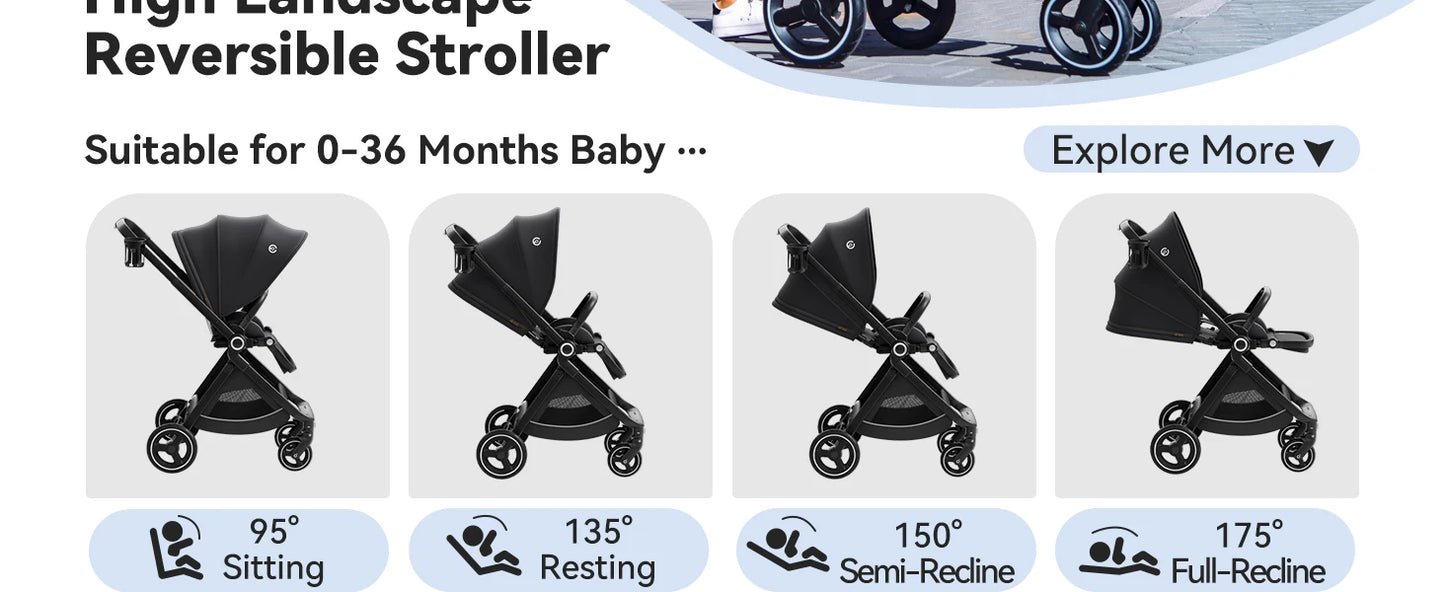 EMU Full Recline Baby Stroller