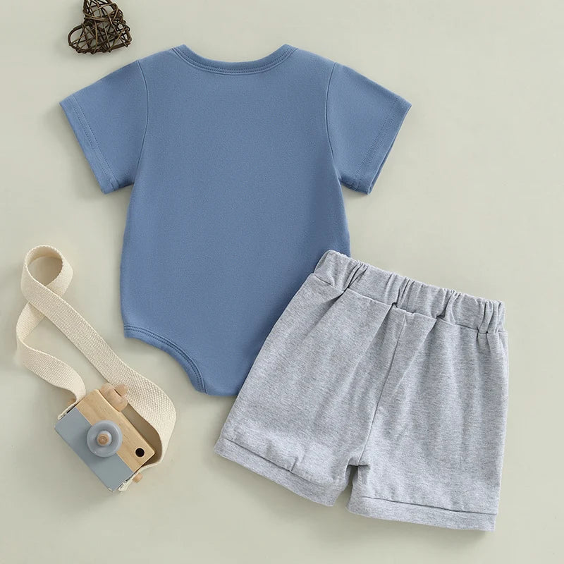 Infant Boys Romper + Shorts Set