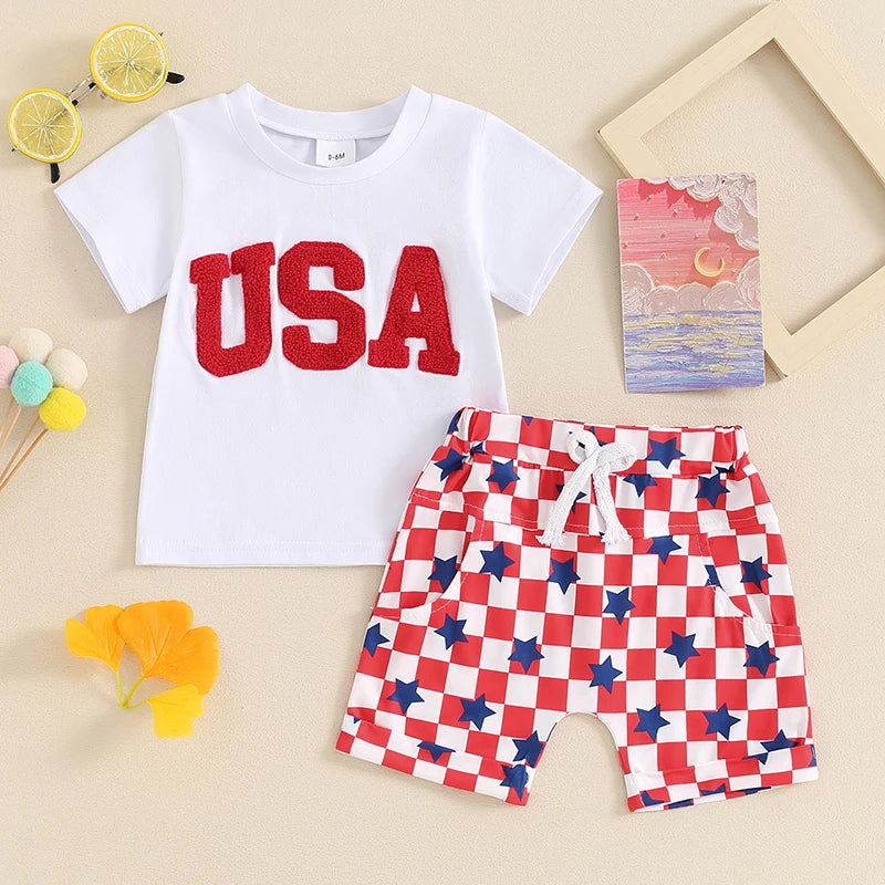 Baby Boys Fuzzy Tee + Shorts Set