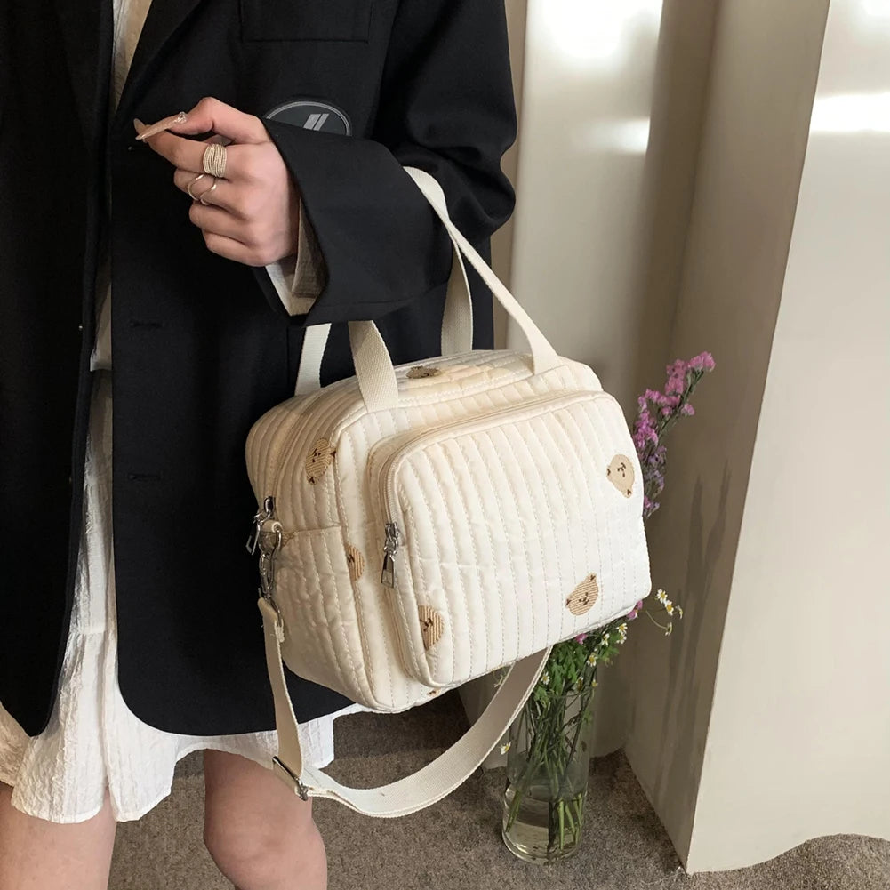 BearFlower Quilted Nappy Bag