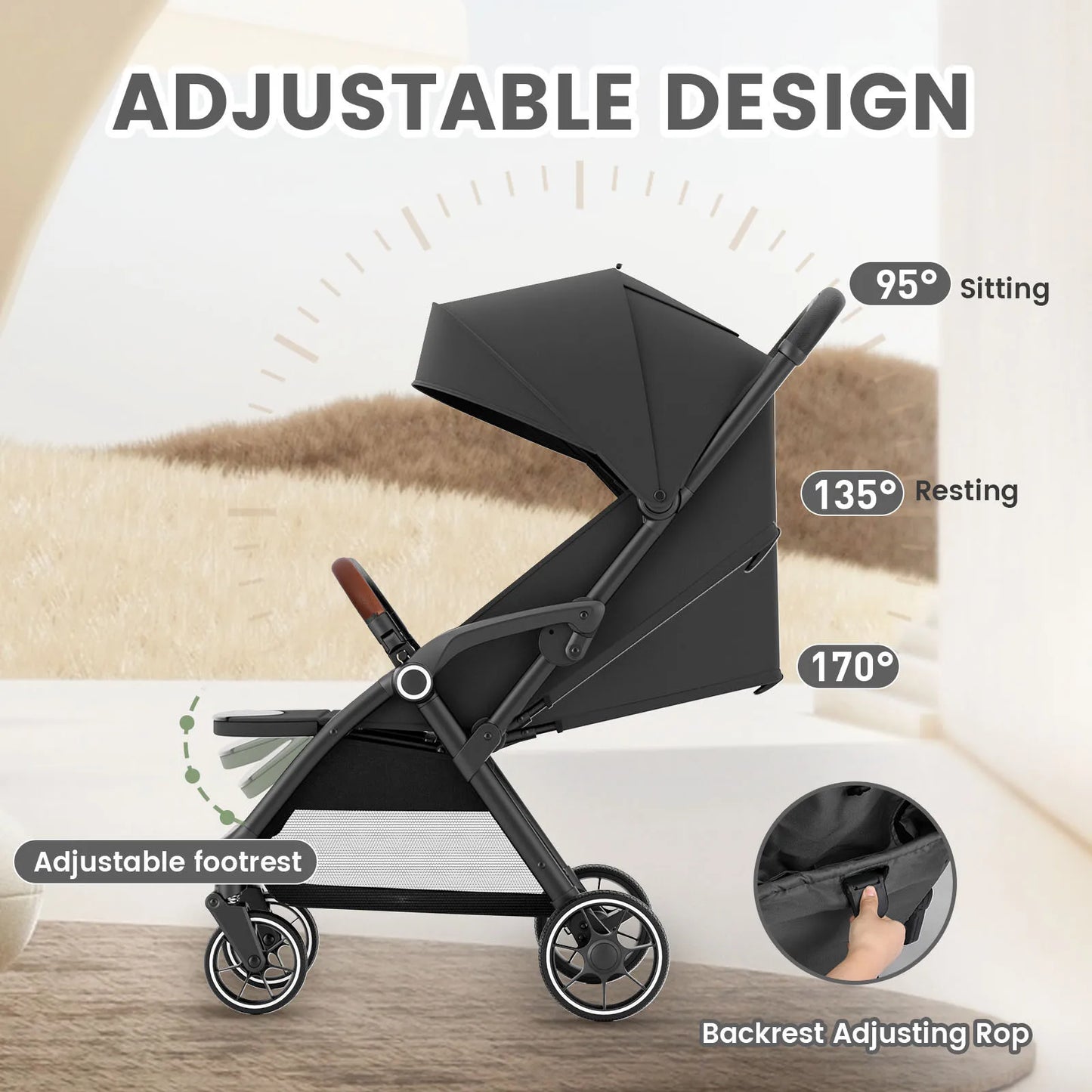 Foldable Baby Carriage Stroller Seat