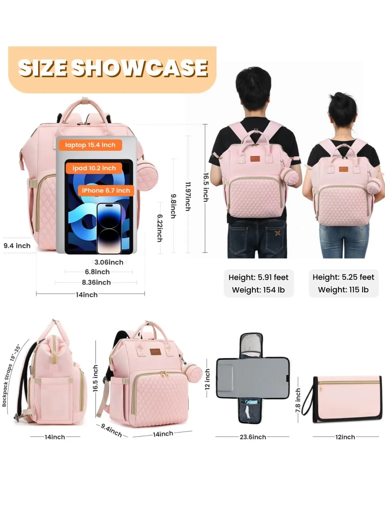 Changing Pad Diaper Backpack