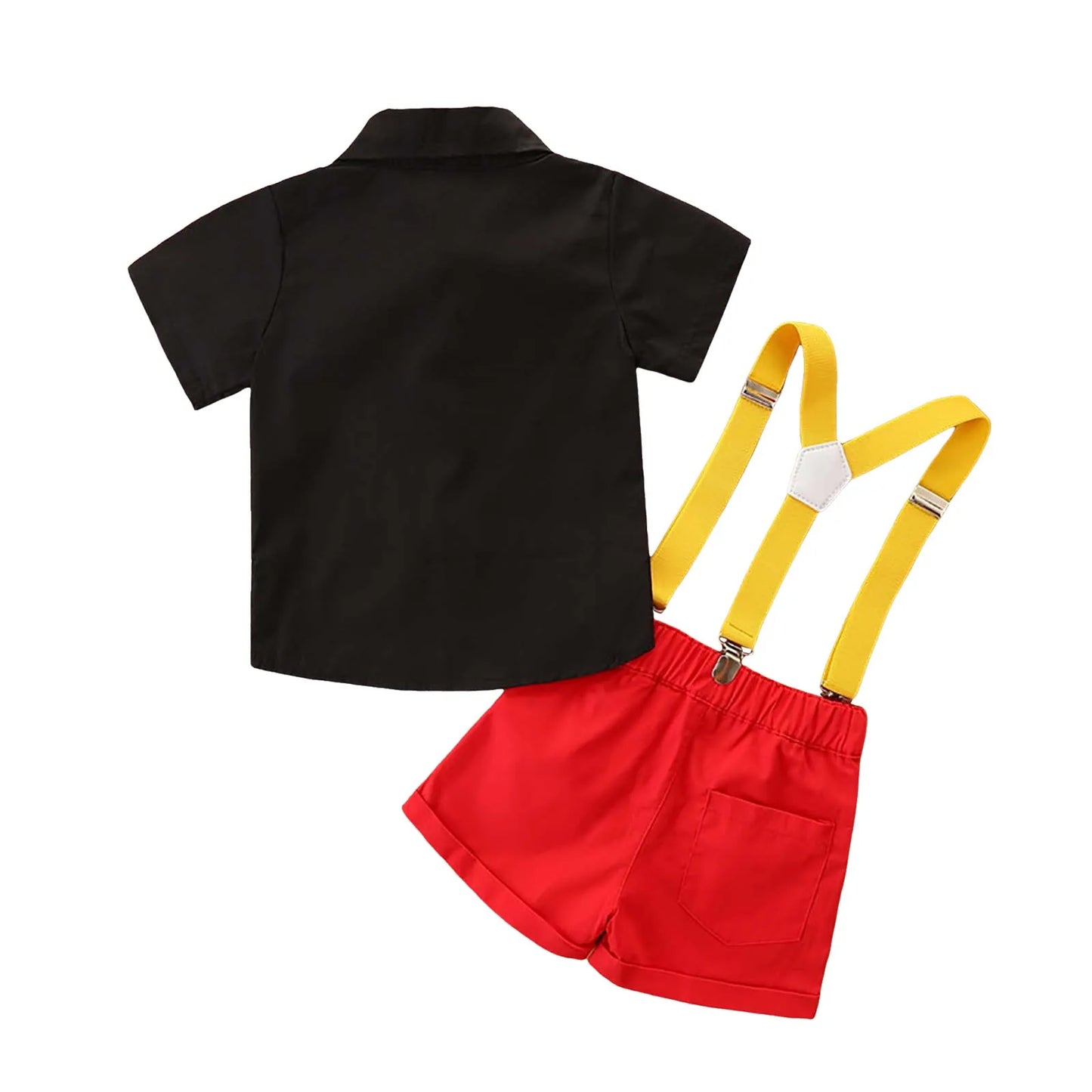 Boys Black Shirt + Red Pants Set
