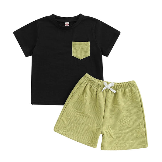 Boys Star Print T-Shirt & Shorts