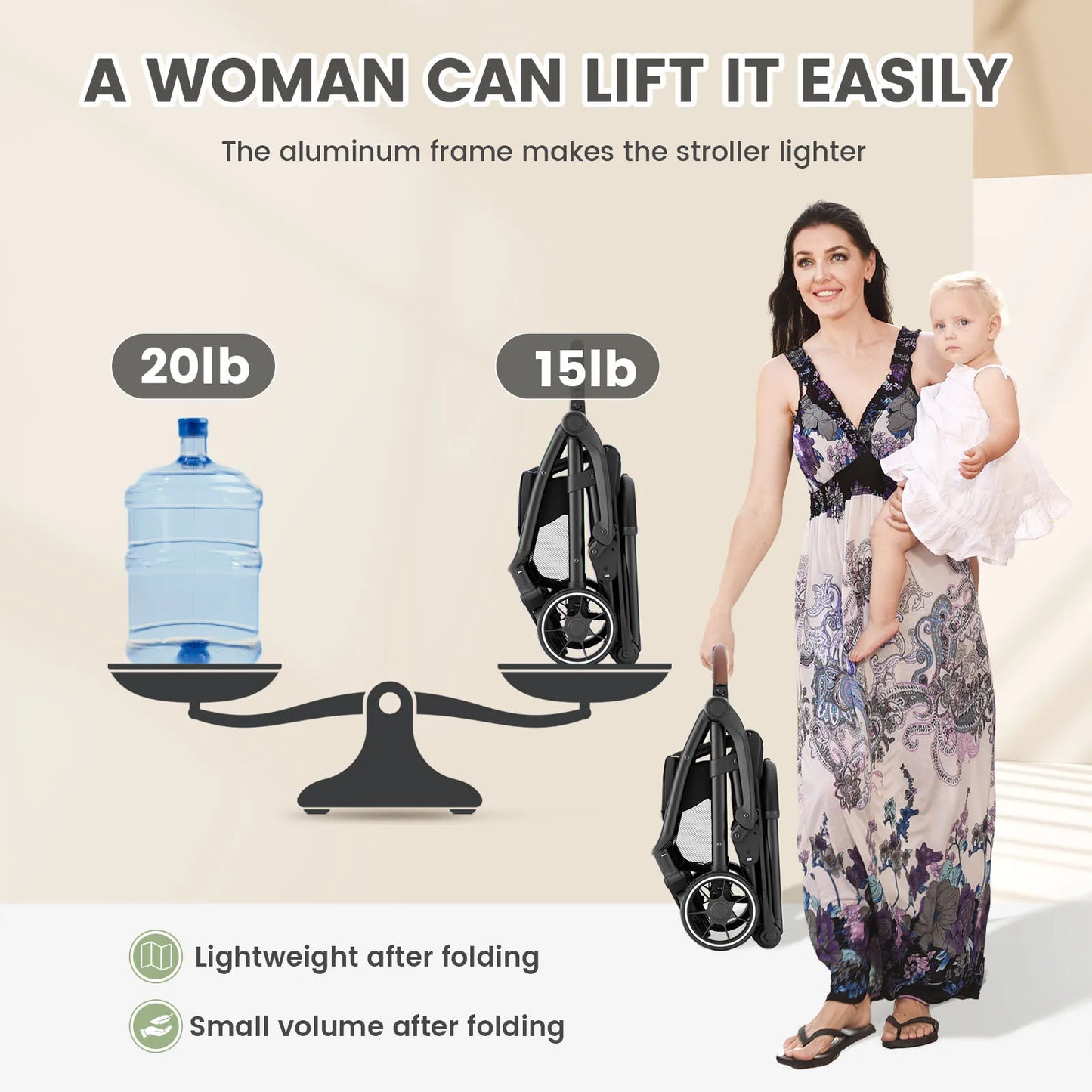 Foldable Baby Carriage Stroller Seat