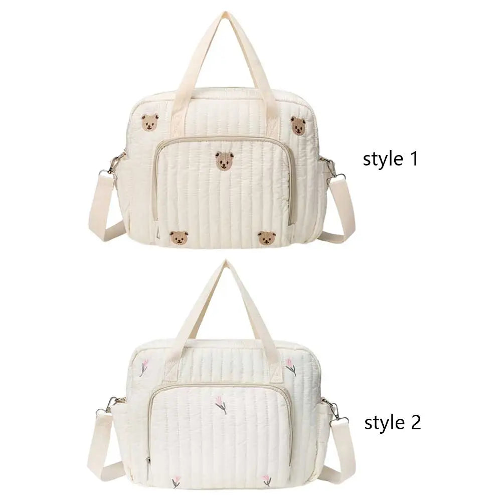 BearFlower Quilted Nappy Bag