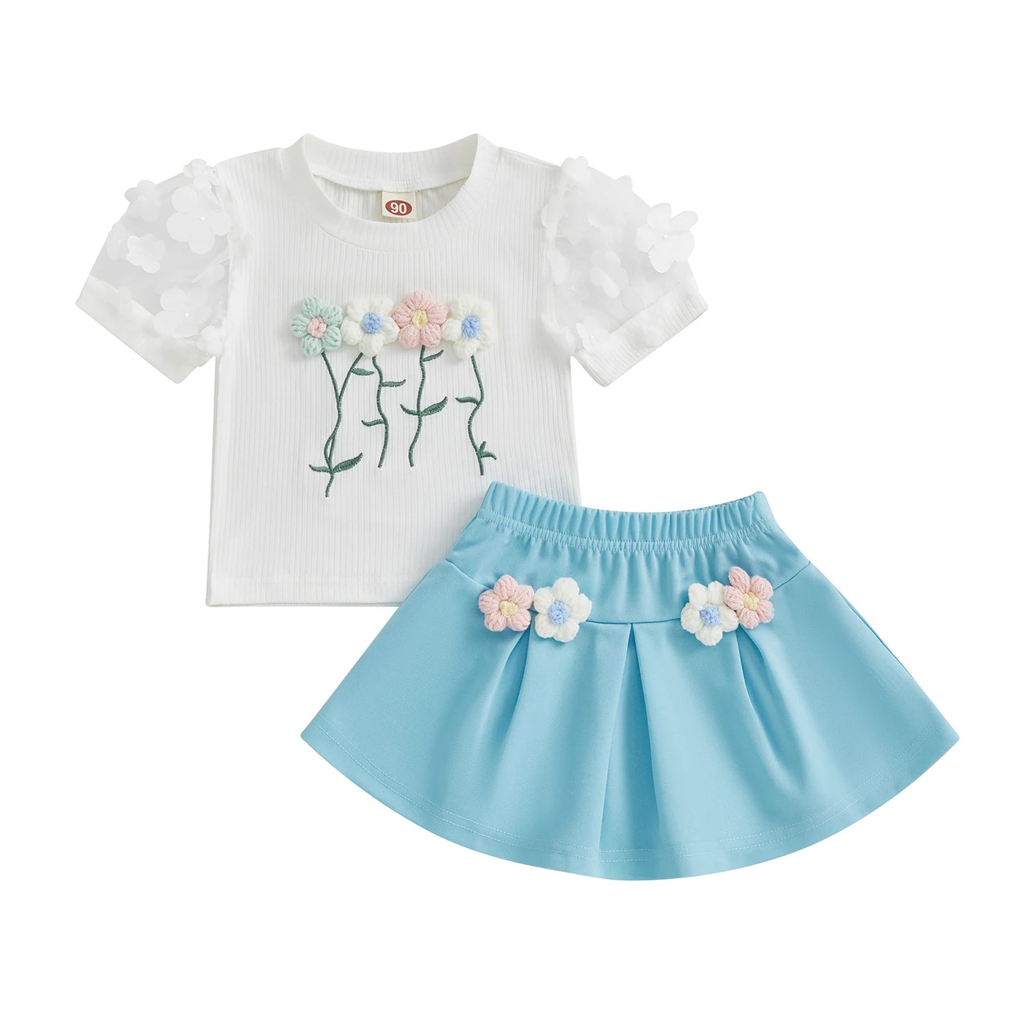Girls Floral Tee + Shorts Set