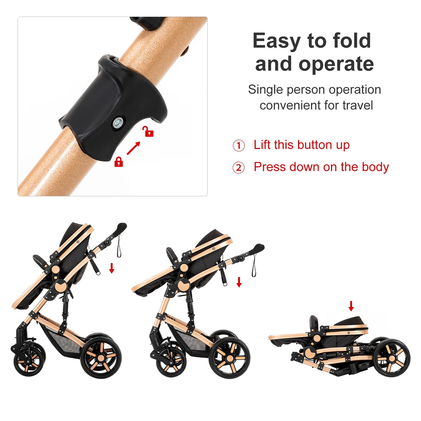 2-in-1 Baby Car Stroller