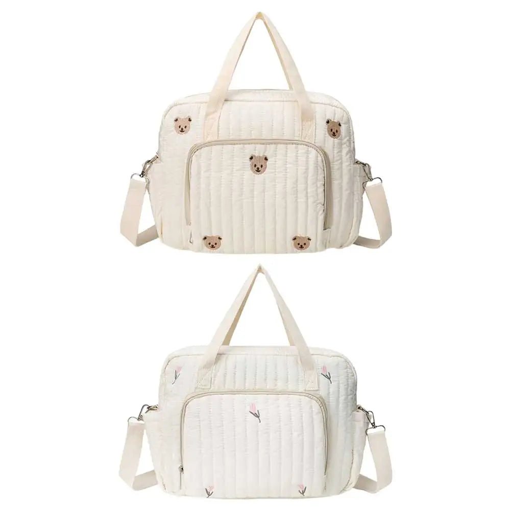BearFlower Quilted Nappy Bag
