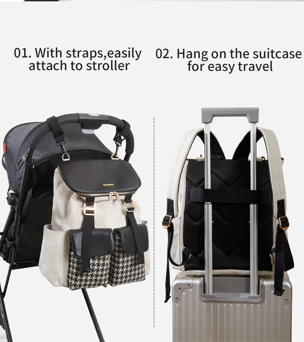 Sunveno Houndstooth Diaper Backpack