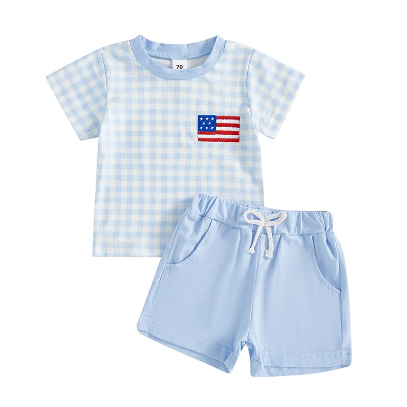 4th of July Boys Flag Tee + Shorts
