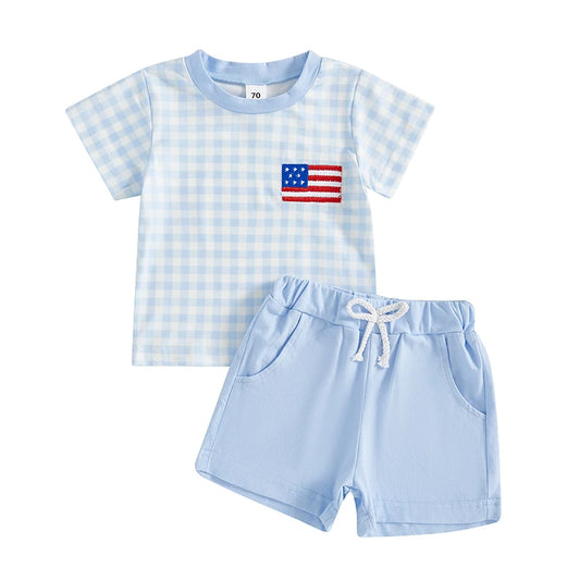 4th of July Boys Flag Tee + Shorts