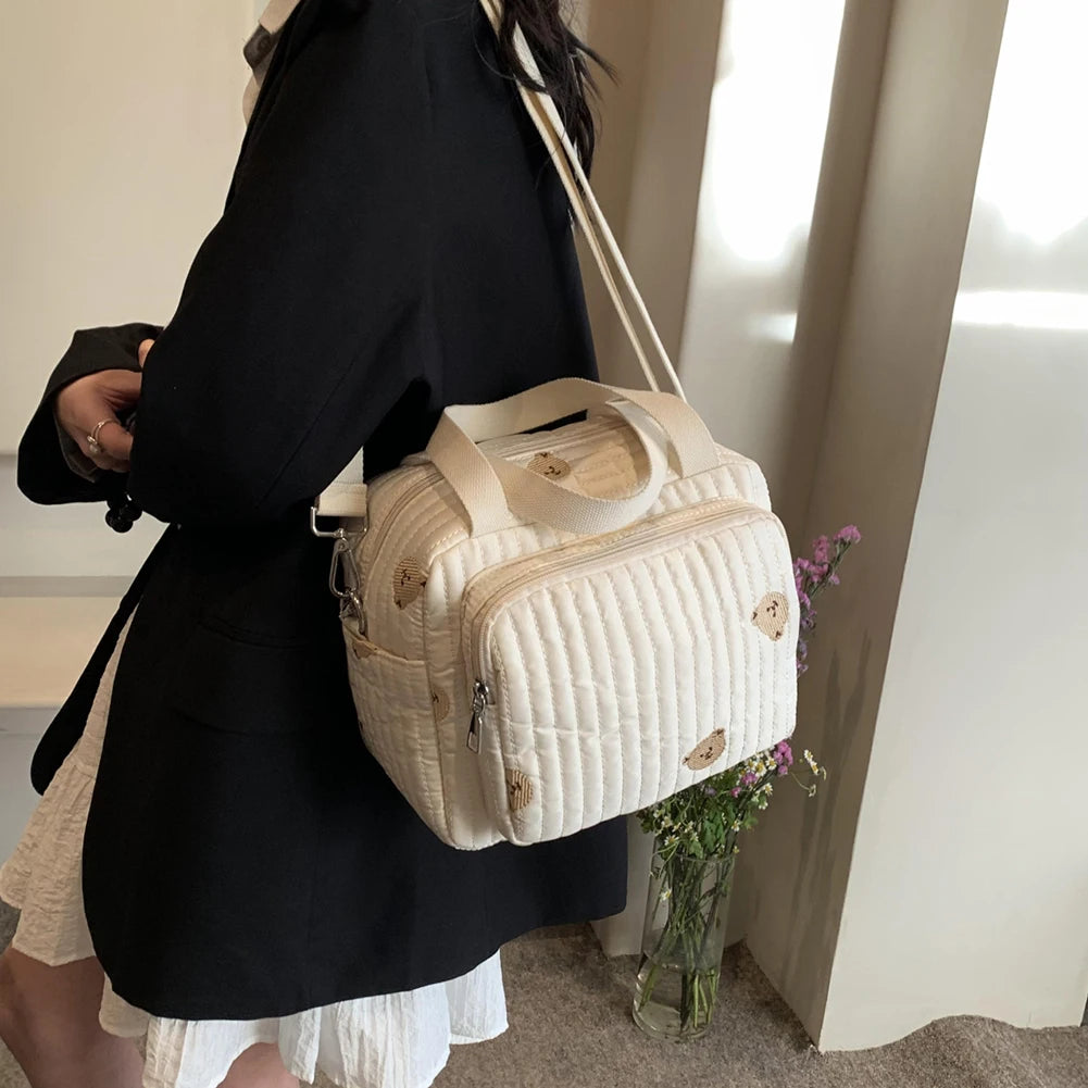 BearFlower Quilted Nappy Bag