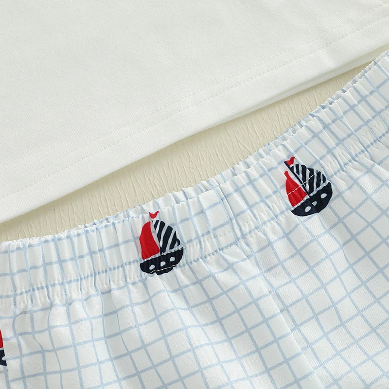 4th of July Boys Lapel Tee + Shorts