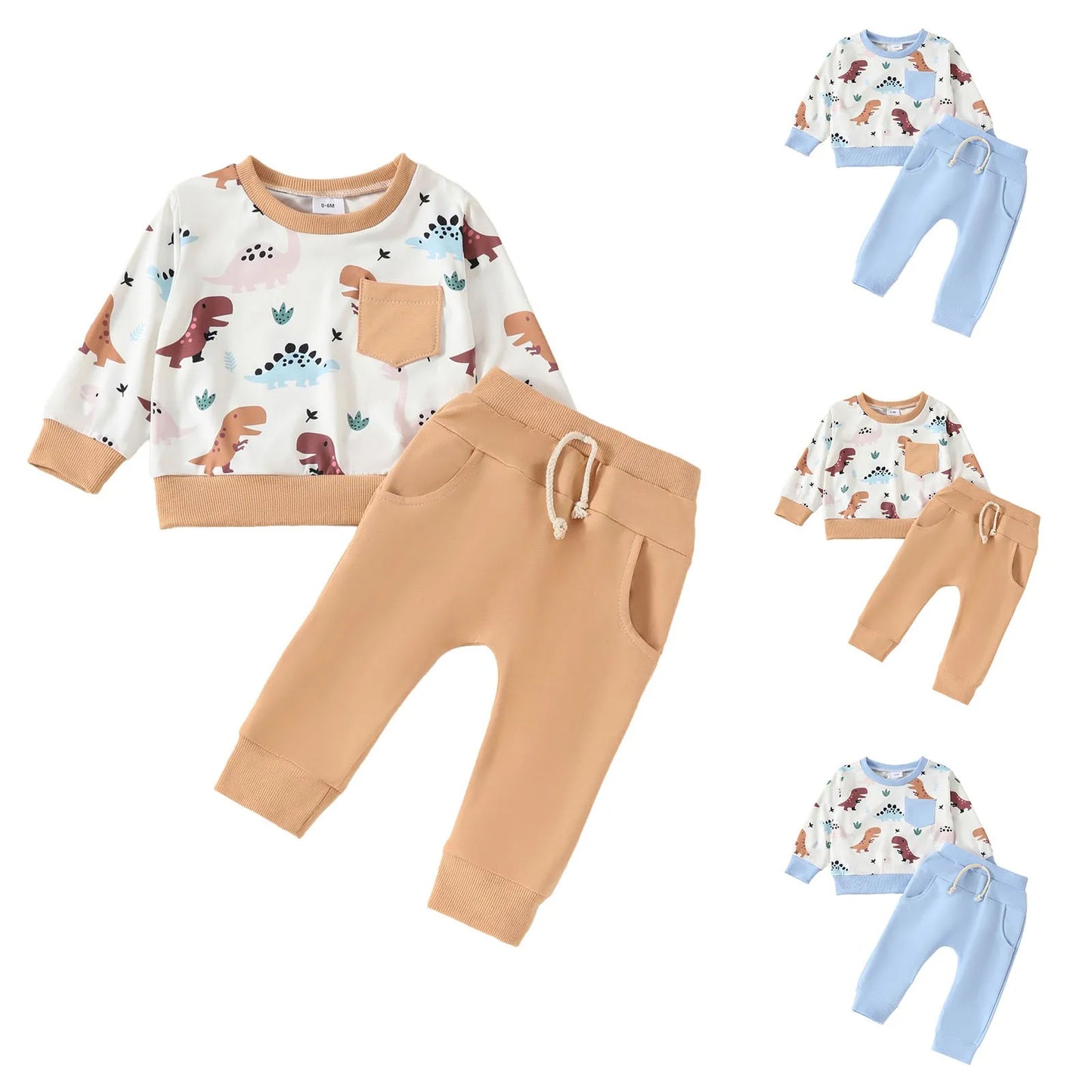 Baby Boys Dinosaur Pullover Outfit