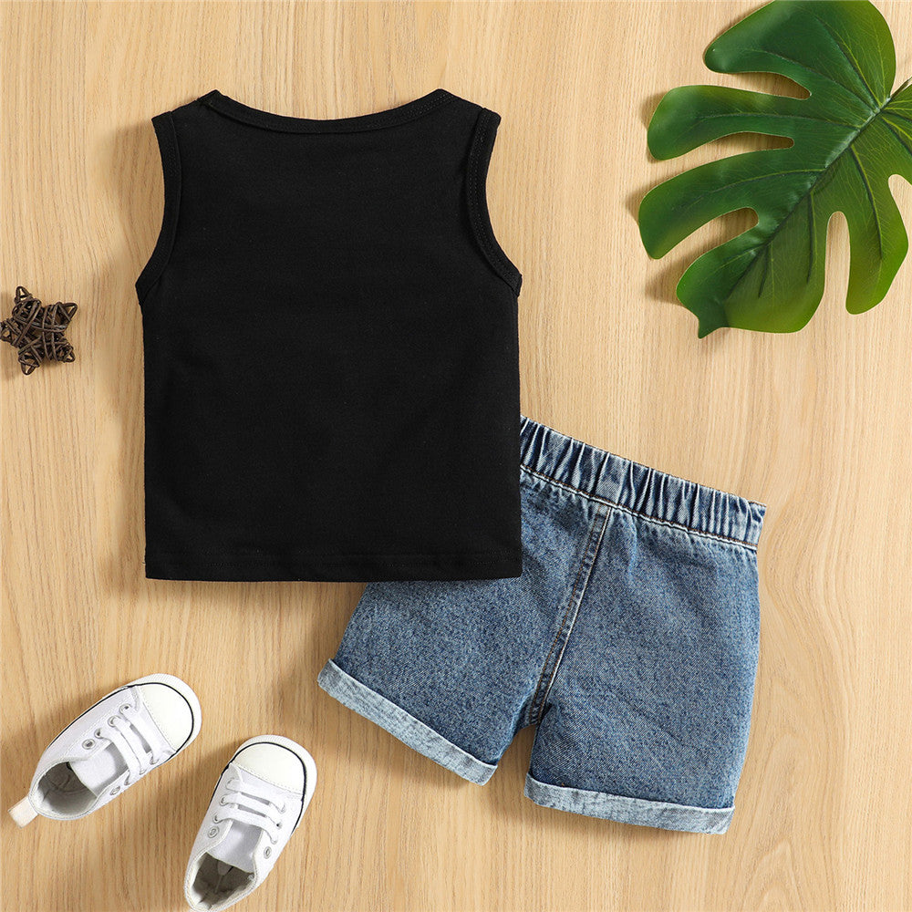 Baby Boys Tank + Denim Shorts Set