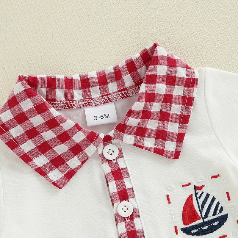 4th of July Boys Lapel Tee + Shorts