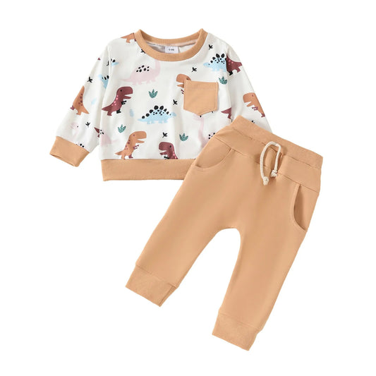 Baby Boys Dinosaur Pullover Outfit