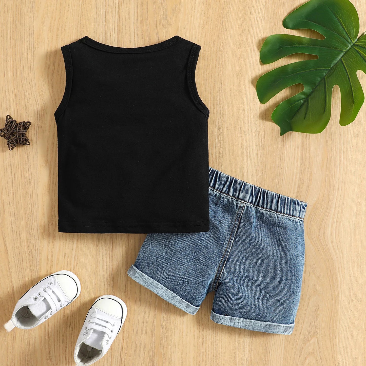 Baby Boys Tank + Denim Shorts Set