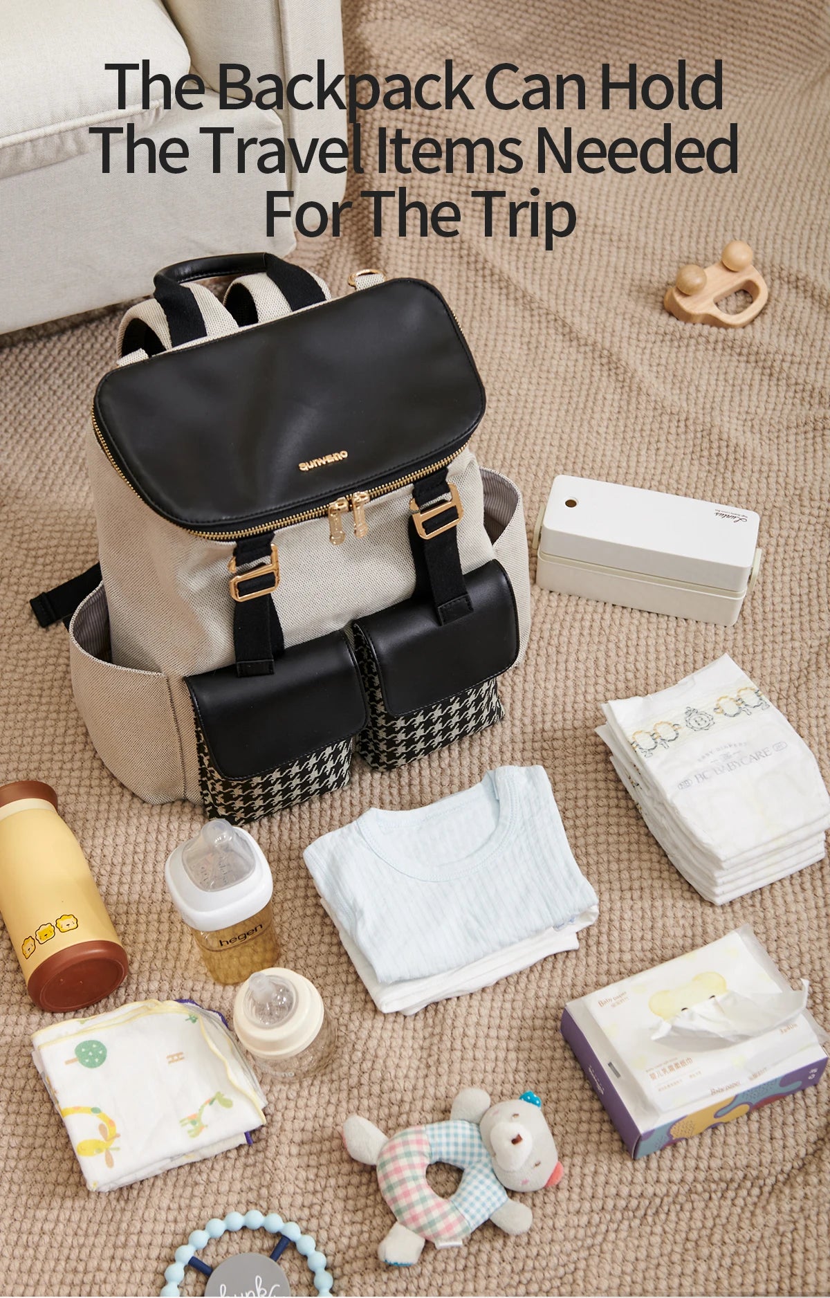 Sunveno Houndstooth Diaper Backpack