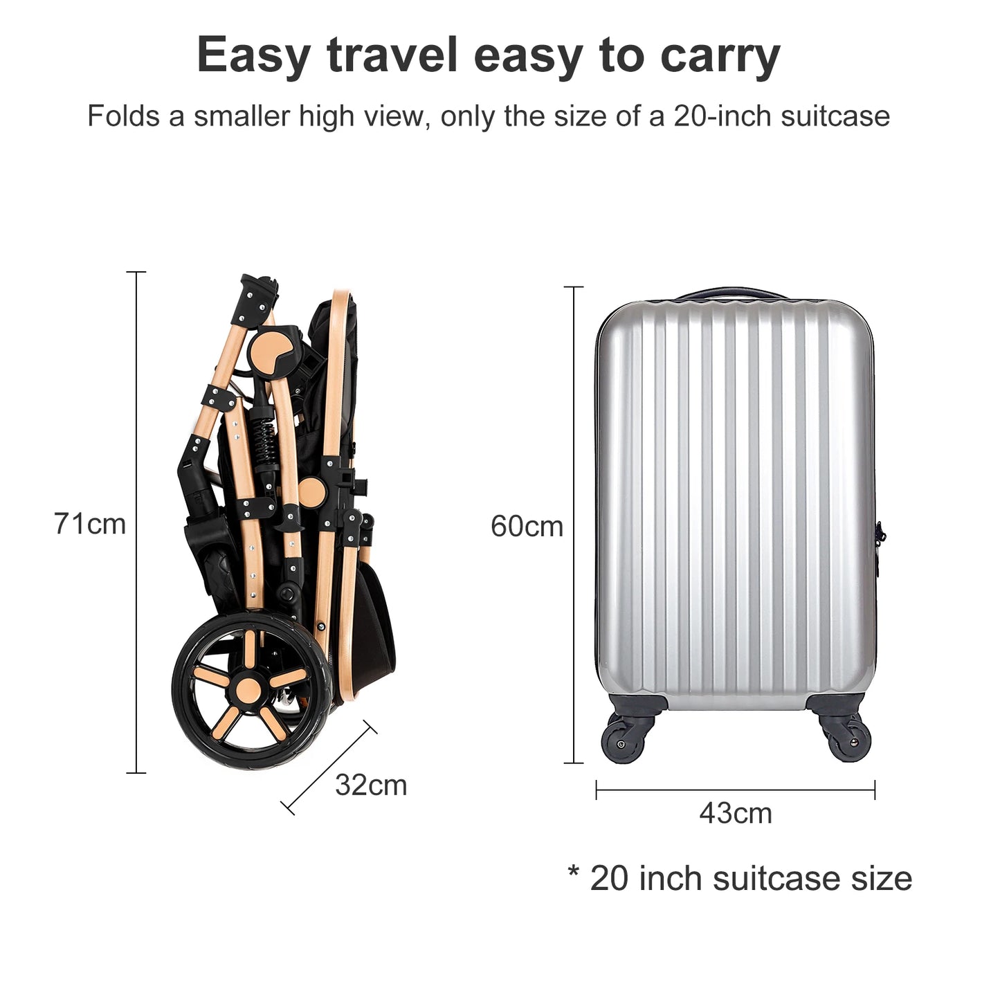 2-in-1 Baby Car Stroller