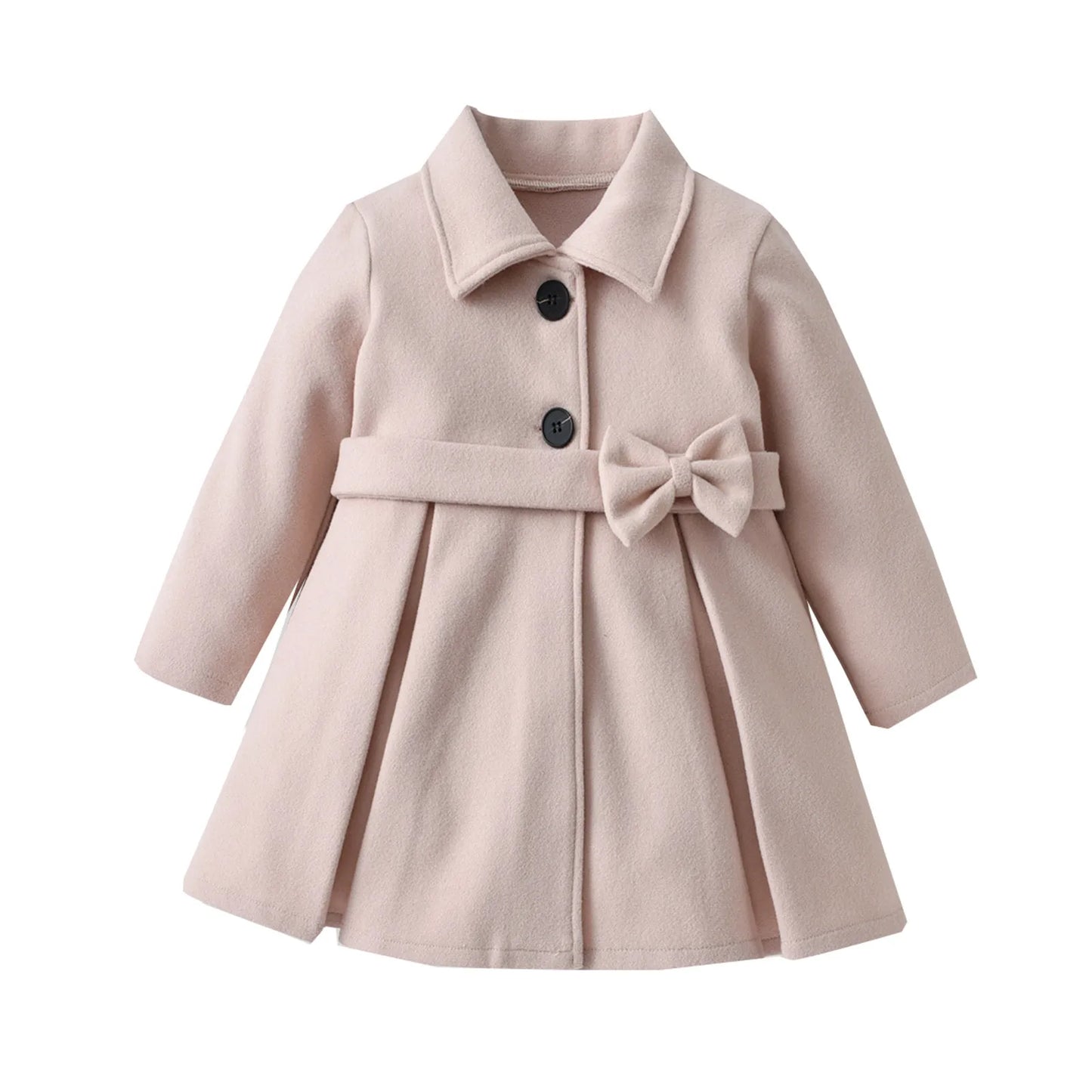 Girls Winter Bow Tie Coat