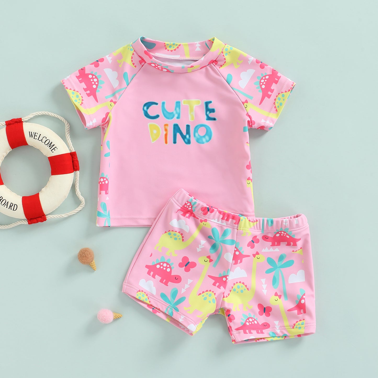 Girls Dinosaur Tee + Shorts Set