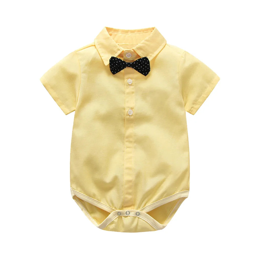 Infant Boys Bow Romper + Shorts