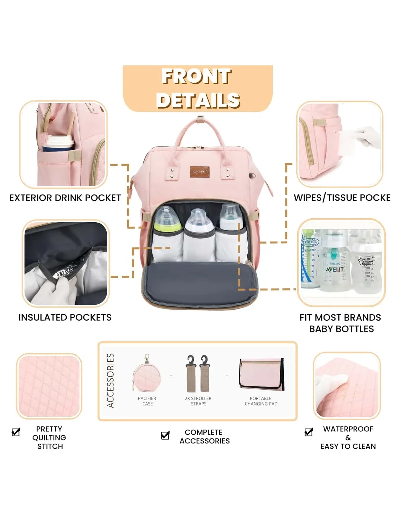 Changing Pad Diaper Backpack