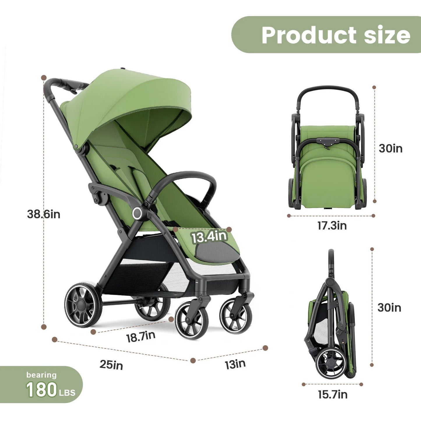 High View Swivel Travel Stroller