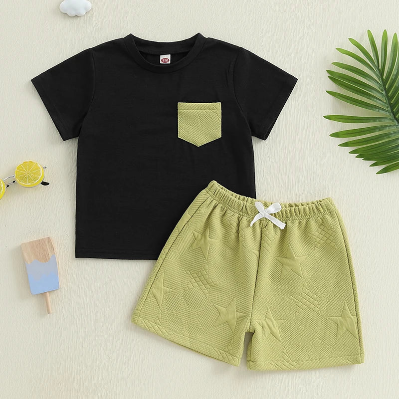 Boys Star Print T-Shirt & Shorts