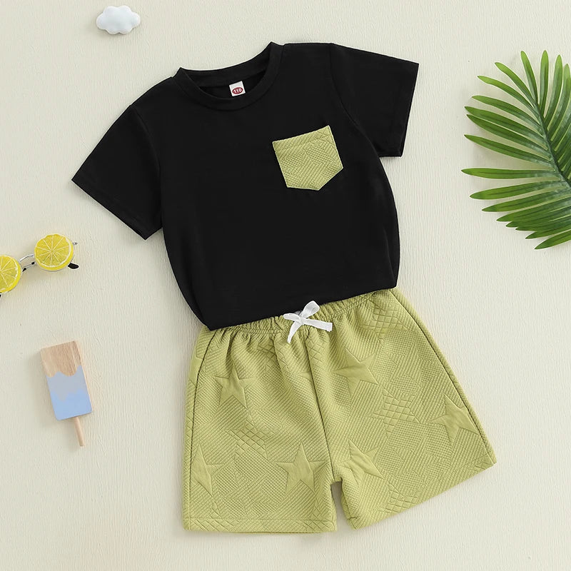 Boys Star Print T-Shirt & Shorts