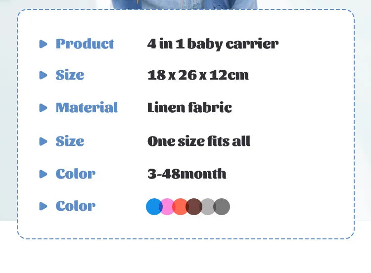 4-in-1 Front Facing Baby Carrier